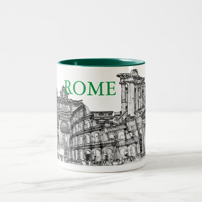 Roma, Rom... Reiseartikel Zweifarbige Tasse (Mittel)
