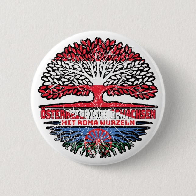 Roma Romani Österreichisch Baum Wurzel Button (Vorderseite)
