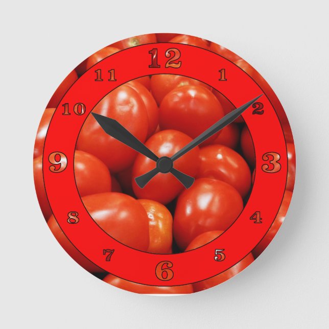 Roma Tomaten Runde Wanduhr (Vorderseite)