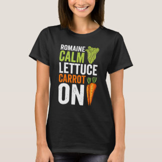 Romaine Calm Lettuce Karotte auf Veganer Puppe Veg T-Shirt