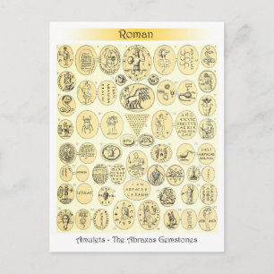 Roman Amulets - Gravuren von Abraxas Gemstones Postkarte