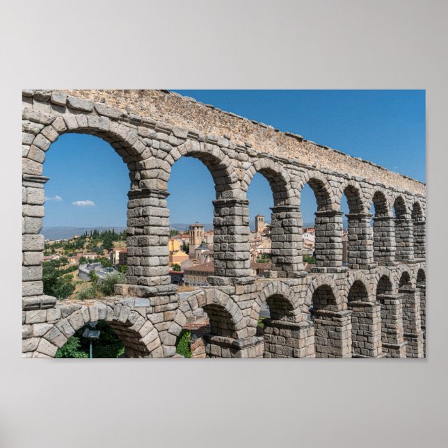 Roman Aqueduct in Segovia, Spanien Poster (Vorne)