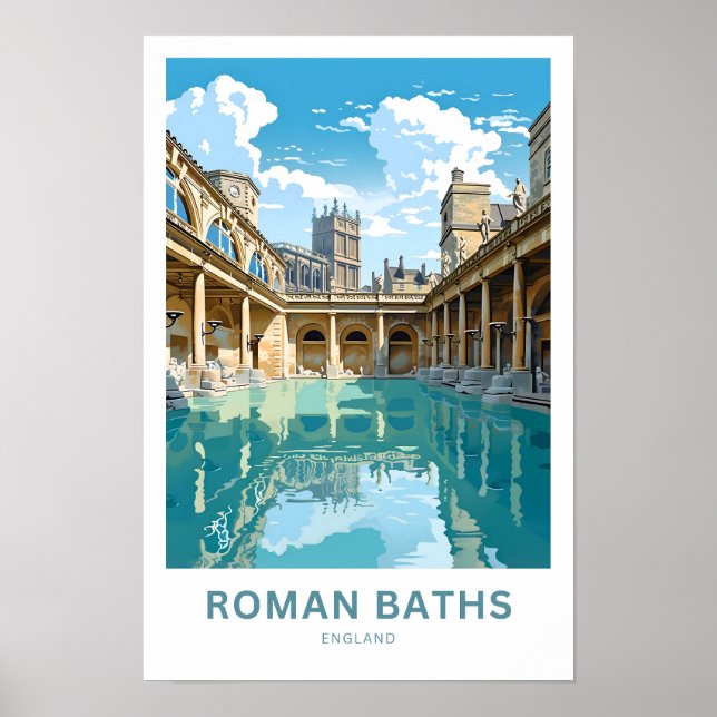 Roman Baths England Travel Print Poster (Vorne)