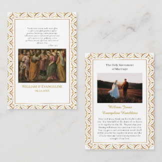 Roman Catholic Wedding Photo Prayer Card Platzkarte