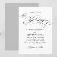 Roman Classic Black Calligraphy Wedding Einladung