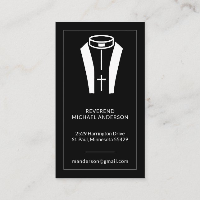 Roman Collar Priest Minister Christlich Clergy Visitenkarte (Vorderseite)