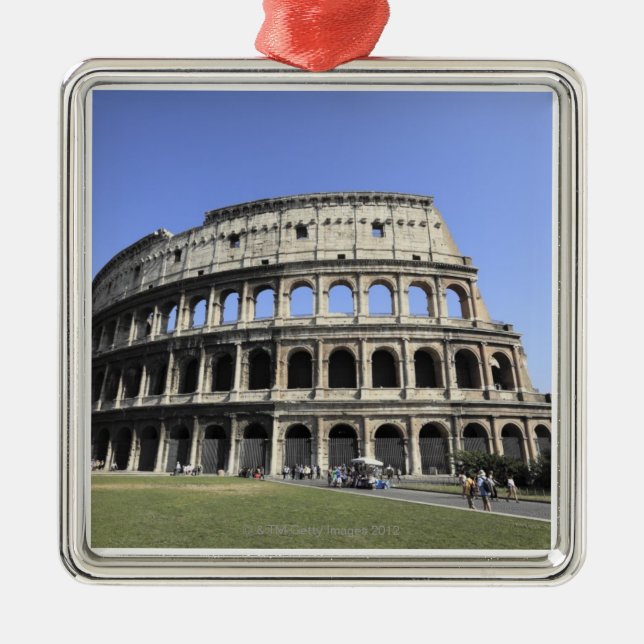 Roman Colosseum Lazio, Italien Silbernes Ornament (Vorne)