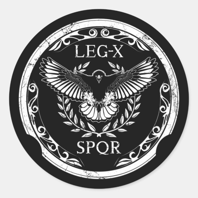 Roman Eagle Legio X Shield Runder Aufkleber (Vorderseite)