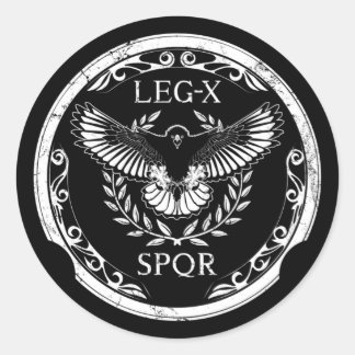 Roman Eagle Legio X Shield Runder Aufkleber