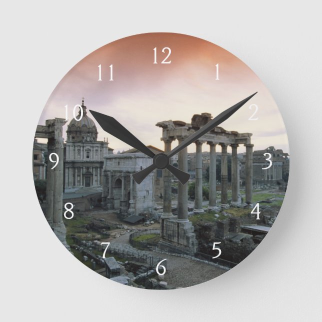 Roman Forum Runde Wanduhr (Vorderseite)