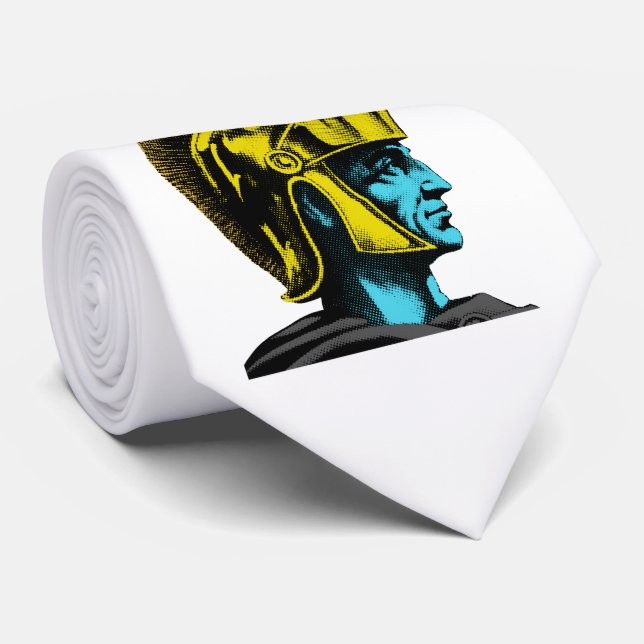 Roman Gladiator Pop Art Portrait Krawatte (Gerollt)