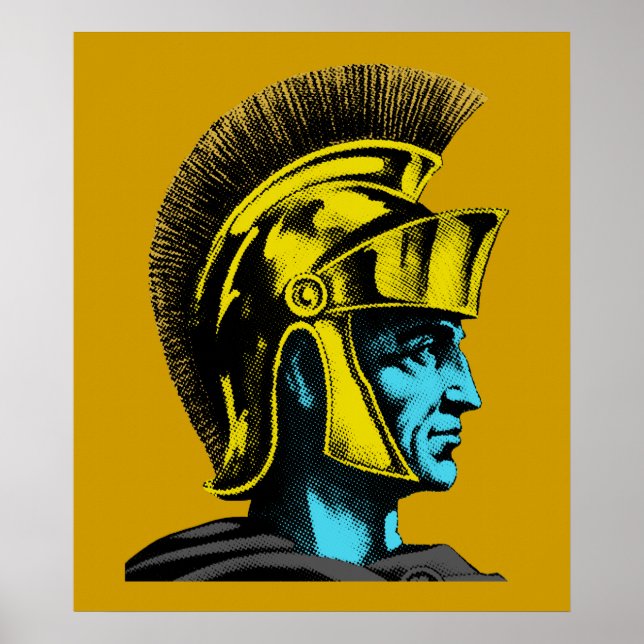 Roman Gladiator Pop Art Portrait Poster (Vorne)