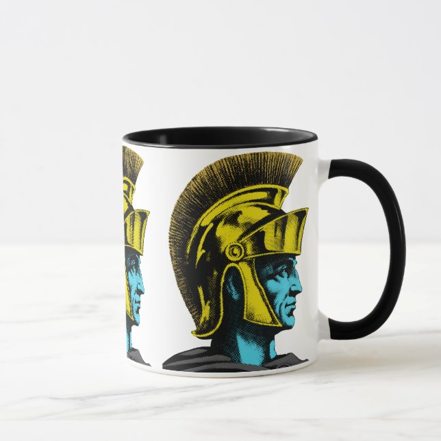 Roman Gladiator Pop Art Portrait Tasse (Rechts)