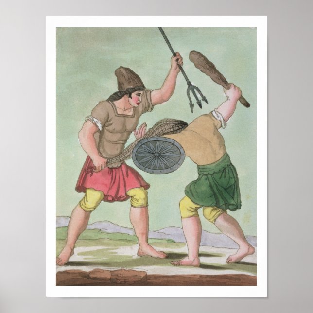 Roman Gladiators, aus 'L'Antica Roma', 1825 (colo Poster (Vorne)