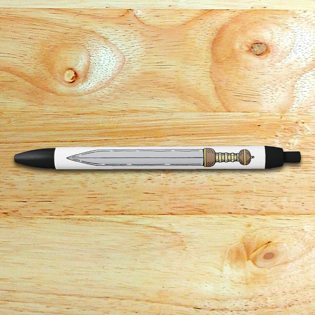 Roman Gladius Kugelschreiber (Roman Gladius Pen on Wood Desk)