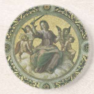 Roman Goddess Justice mit Engeln von Raphael Getränkeuntersetzer