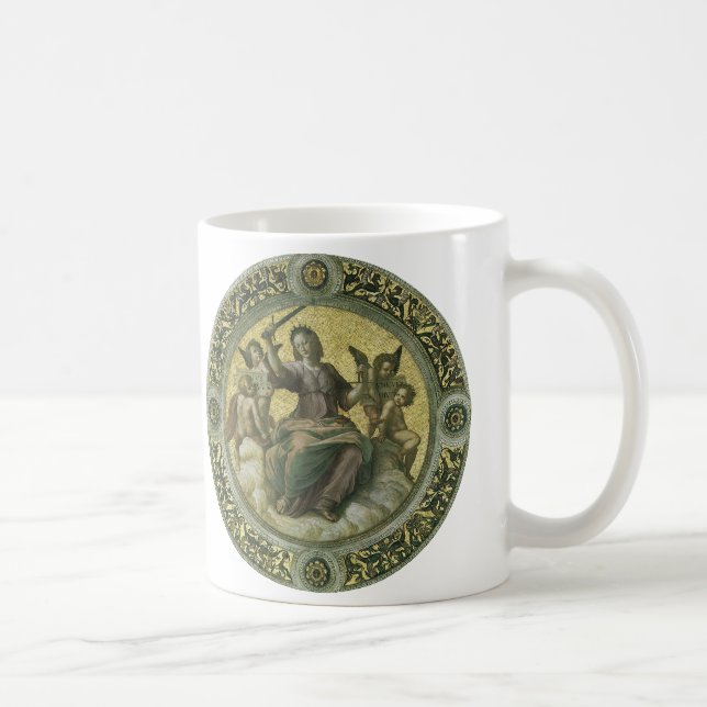 Roman Goddess Justice mit Engeln von Raphael Kaffeetasse (Rechts)