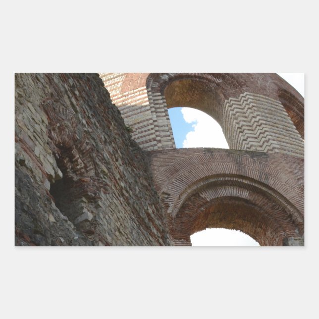 Roman Imperial Baths Trier Rechteckiger Aufkleber (Vorderseite)