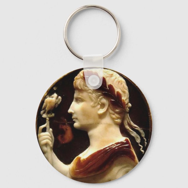 Roman Kaiser Octavian Augustus Cameo Antike Kunst Schlüsselanhänger (Vorderseite)