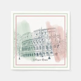 Roman Kolosseum Italienische Flag Farben Pen und T Serviette