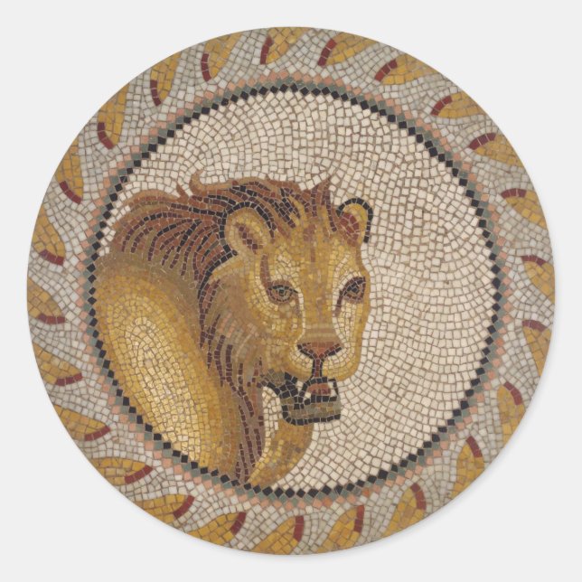 Roman Lion Mosaic Sticker (Vorderseite)