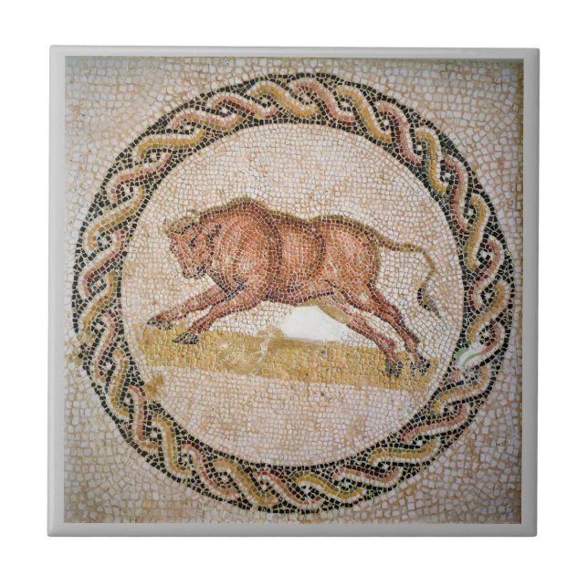 Roman Mosaics Keramik Tile, Small (4,25" x 4,25") Fliese (Vorderseite)