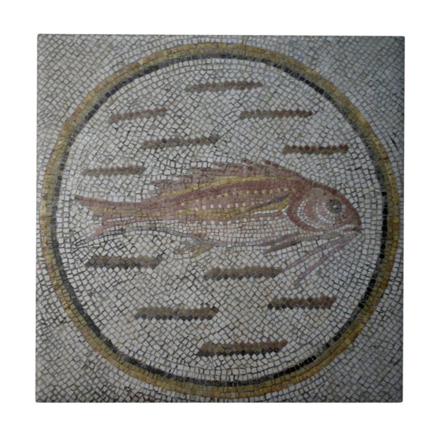 Roman Mosaics Keramik Tile, Small (4,25" x 4,25") Fliese (Vorderseite)