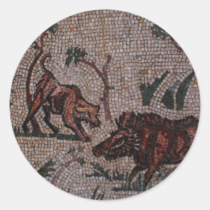 Roman Mosaik Runder Aufkleber