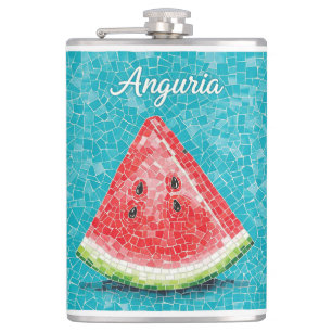 Roman Mosaik, Watermelon Slice von Natasha Us Flachmann