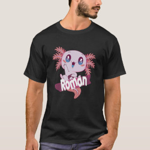 ROMAN Niedlich Boy Name mit bezauberndem AXOLOTL T-Shirt
