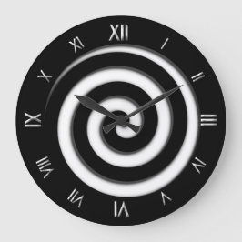 Roman Numeral Black Spiral Hypno Wall Clock Große Wanduhr