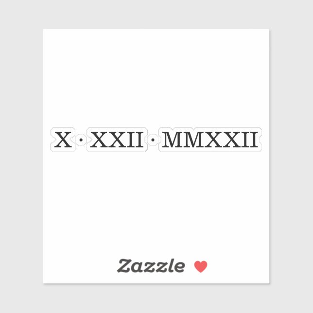 Roman Numeral Custom-Cut Vinyl Sticker (Blatt)
