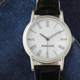 Roman numeral personalized minimalist elegant name armbanduhr