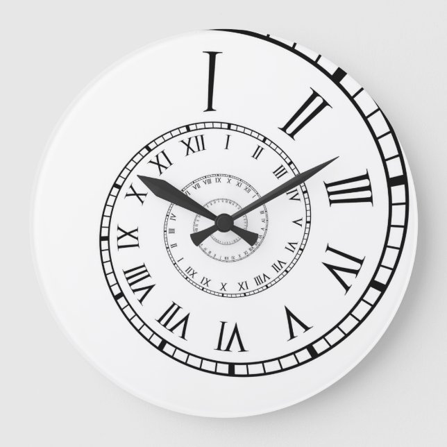 Roman Numeral Spiral Clock Große Wanduhr (Vorderseite)