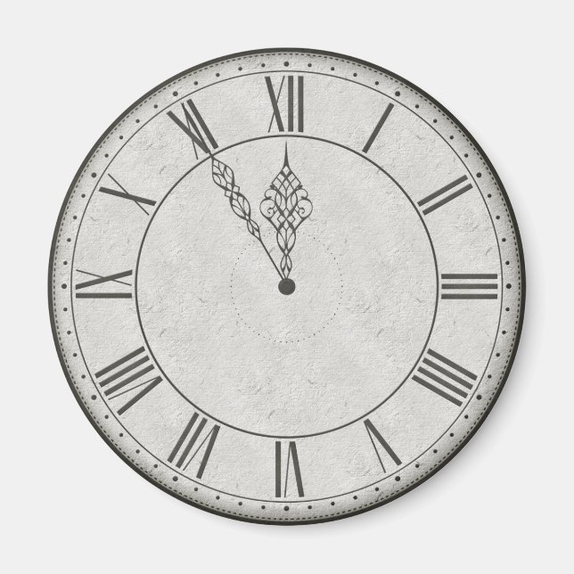 Roman Numerale Clock Face B&W Magnet (Vorne)