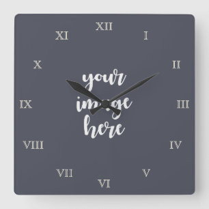 Roman Numerals Create Your Own Blank Template Quadratische Wanduhr