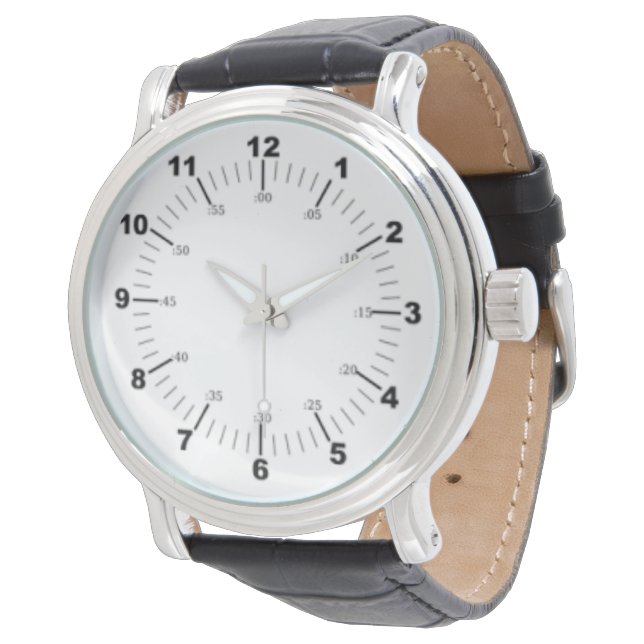Roman Numerals Moderne Nummer groß einfach zu lese Armbanduhr (Schrägansicht)