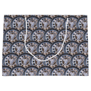 Roman Numerals Vintage Zahnraduhr Große Geschenktüte