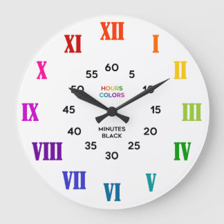 Roman Numerischer Regenbogen Lernen Sie Zeit im Kl Große Wanduhr