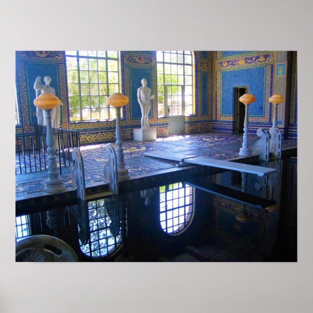 Roman Pool auf der Burg Hearst, Kalifornien Poster (Vorne)