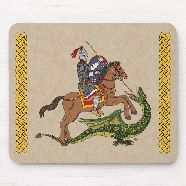 Roman Saint George und der Drache Mousepad (Vorne)