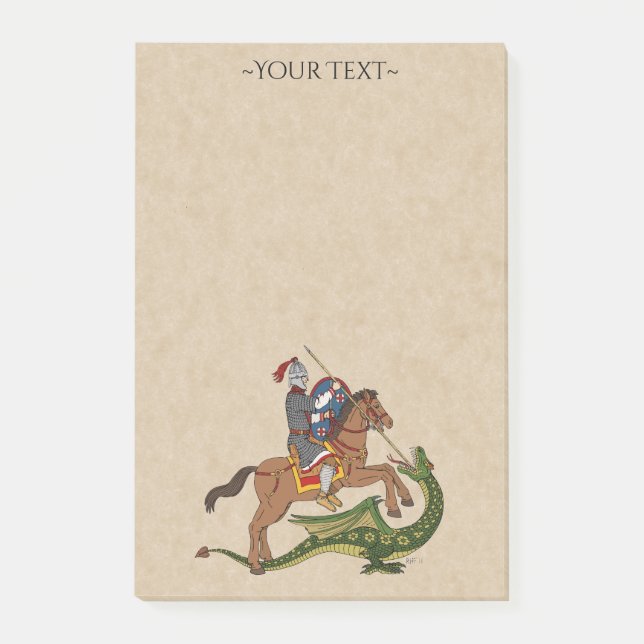 Roman Saint George und der Drache Post-it Klebezettel (Vorderseite)