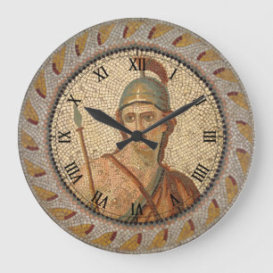 Roman Soldier Mosaic Große Wanduhr