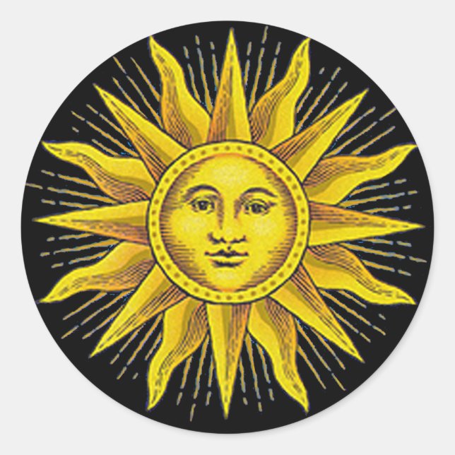 Roman Sun Runder Aufkleber (Vorderseite)