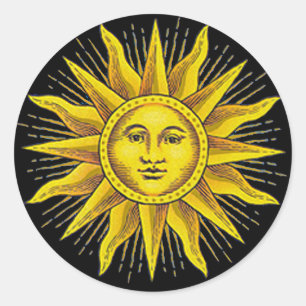 Roman Sun Runder Aufkleber