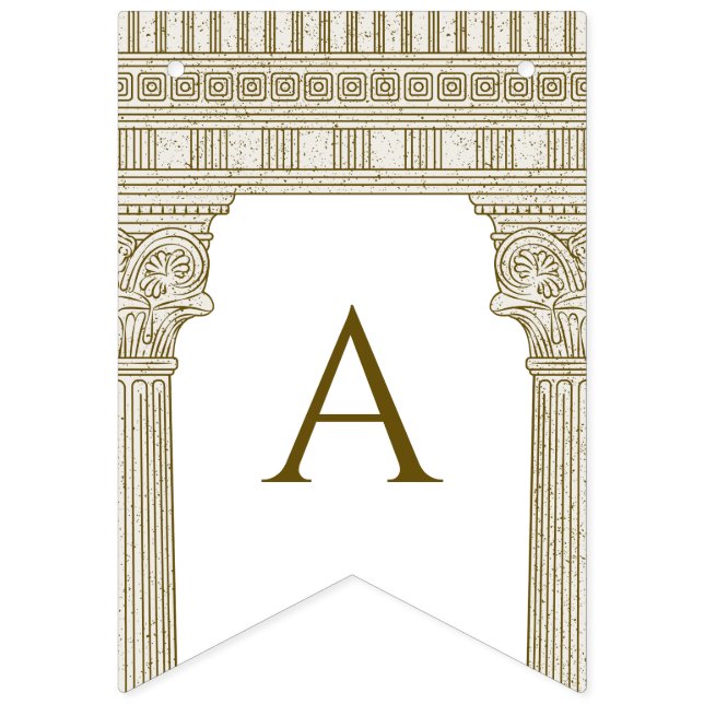 Roman Toga Party mit eleganten Tempelsäulen Wimpelkette (Dritte Fahne)