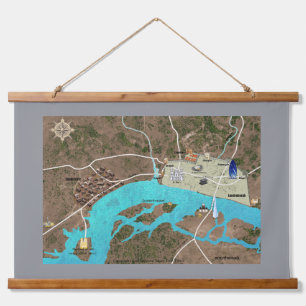 Roman & Viking London Tapestry Wandteppich Mit Holzrahmen