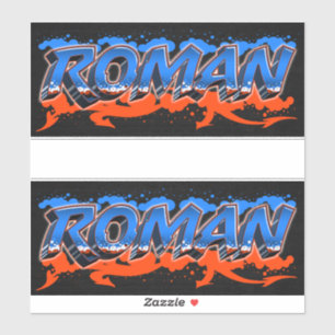 Roman Vorname Name Graffiti Aufkleber Sticker