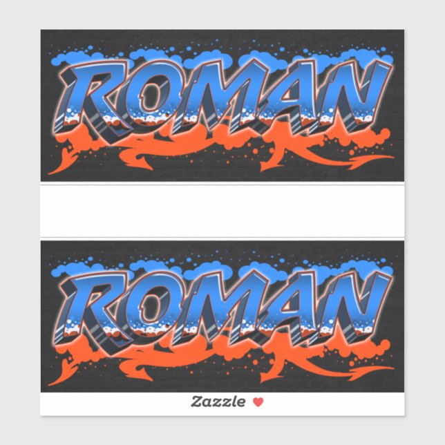 Roman Vorname Name Graffiti Aufkleber Sticker (Blatt)