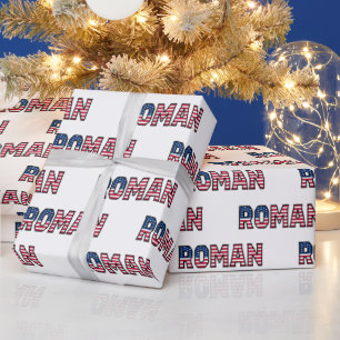 Roman Vorname Name USA US Geschenkpapier Papier